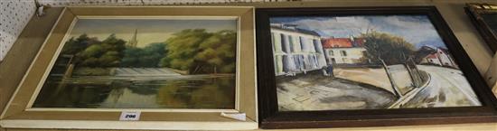 E. Morich- watercolour and a scene by J D Blizard(-)